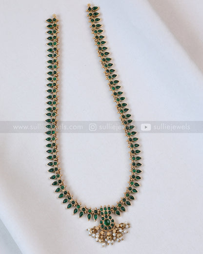 7188 - Sullie Basic Green Palakka Mango Long Chain with Stud