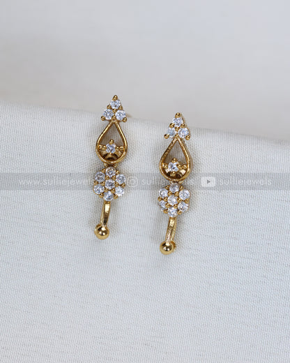 3715 - Diamond Raindrop Star Necklace with Stud