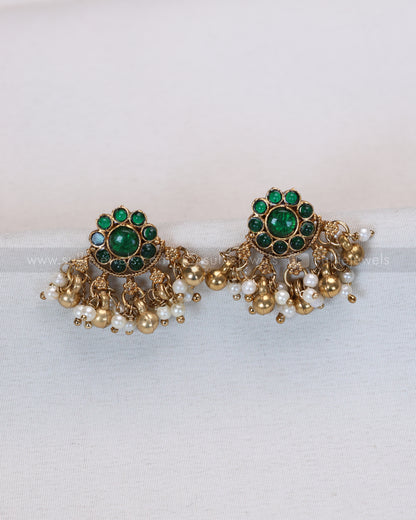 7188 - Sullie Basic Green Palakka Mango Long Chain with Stud