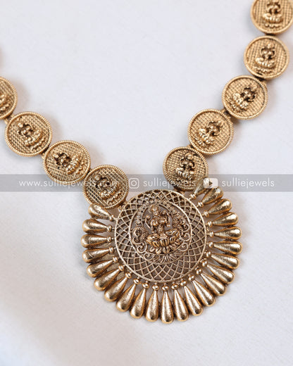 3757 - Sullie Basic - Lakshmi Designer Gold Coin Necklace with Stud