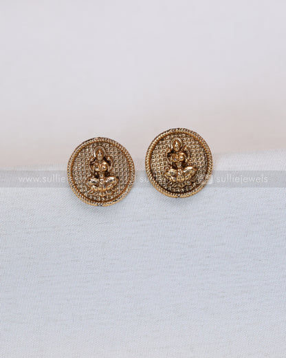 3757 - Sullie Basic - Lakshmi Designer Gold Coin Necklace with Stud