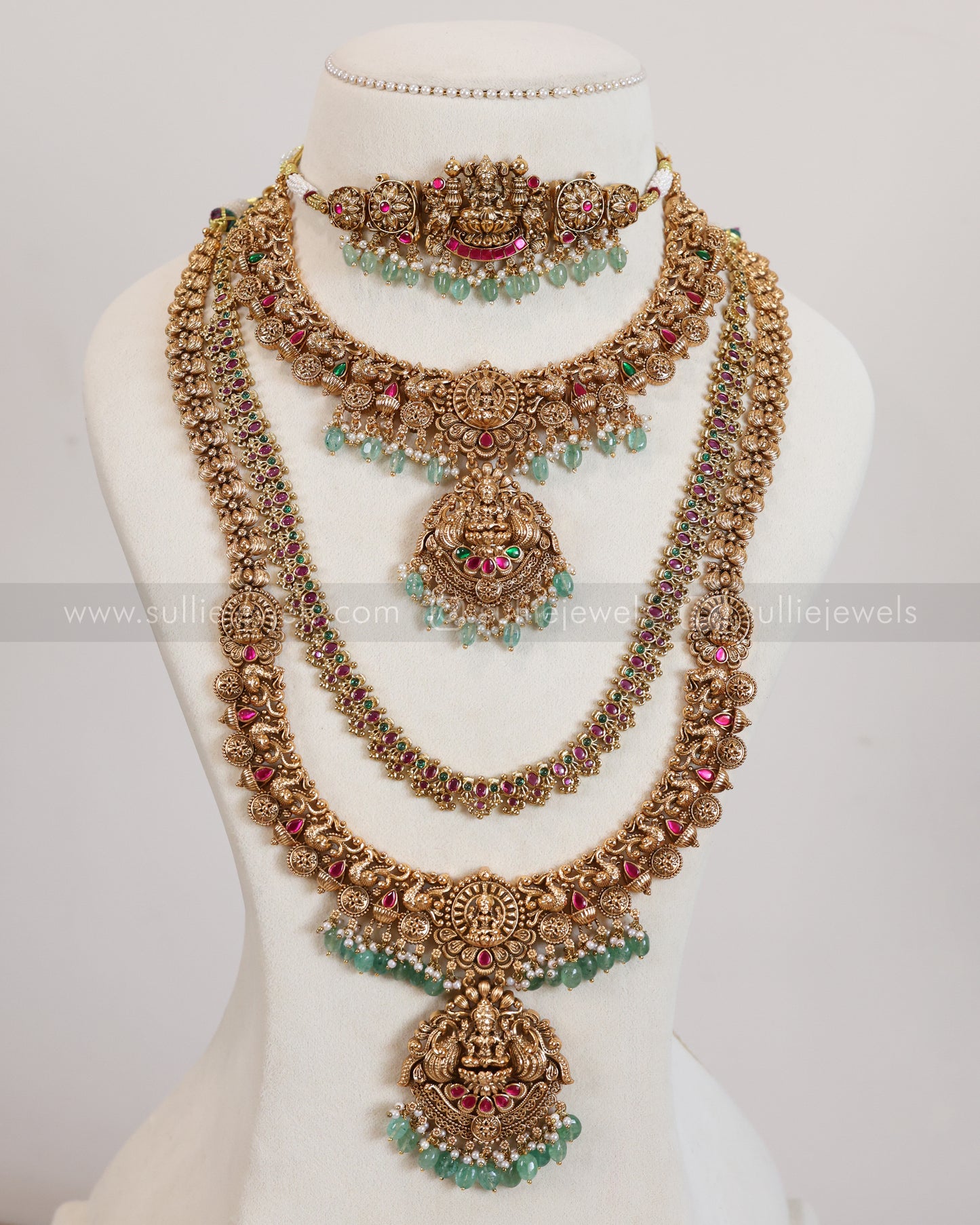 Lakshmi Premium Copper Gold & Mint Bridal Combo ( 6 piece )