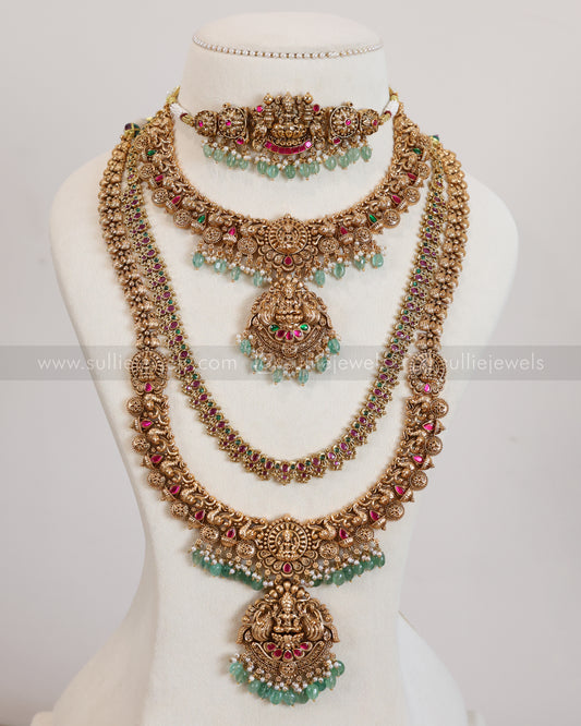 Lakshmi Premium Copper Gold & Mint Bridal Combo ( 6 piece )