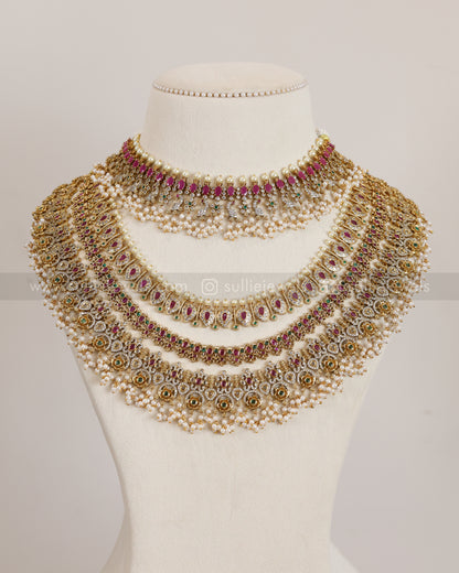 No Idol Ad Guttapusalu Ruby Mango Bridal Combo ( 7 piece )