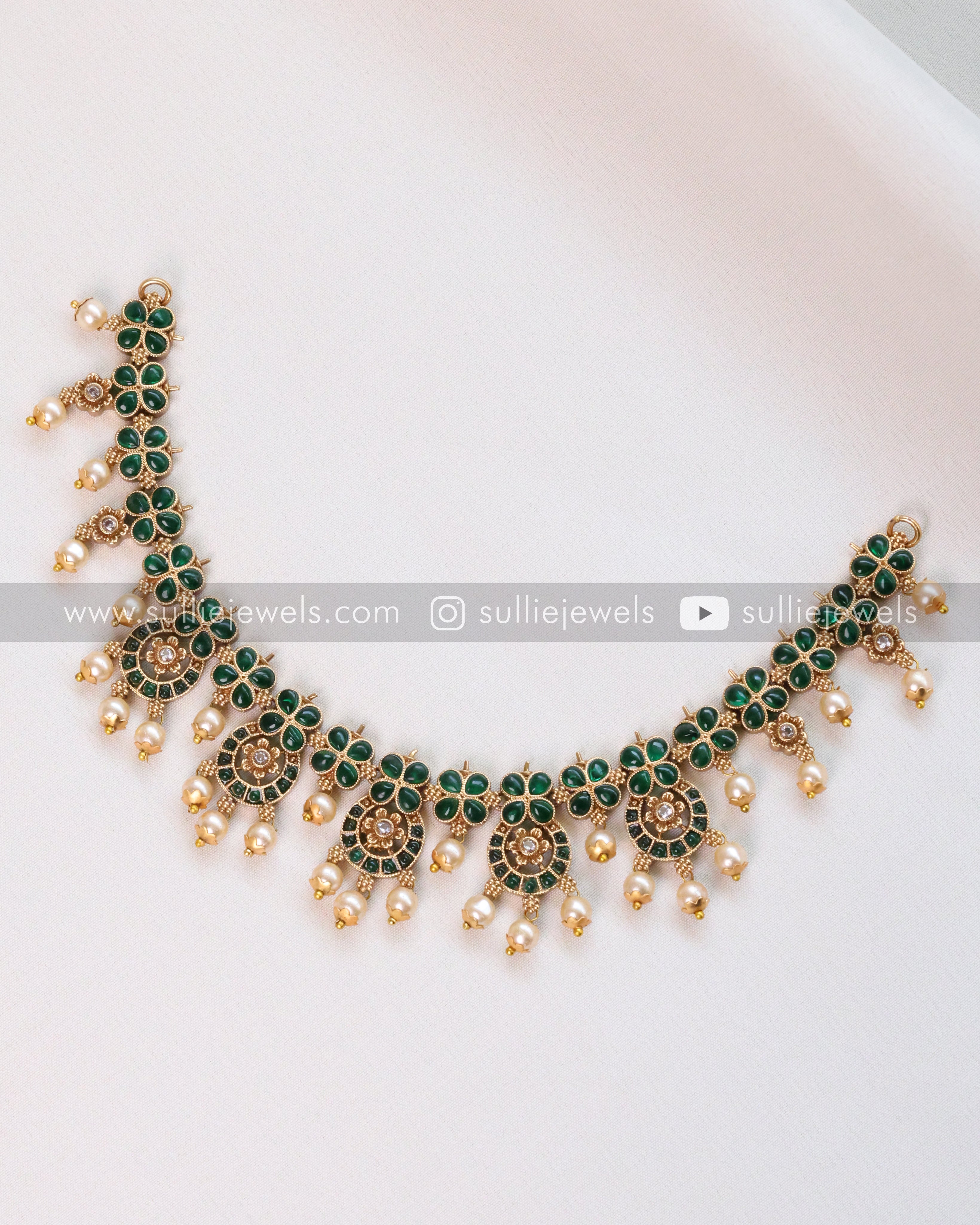Green kemp stone necklace sales