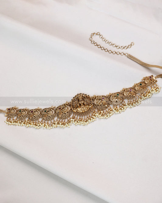 H182 -  Antique Nagas Premium Peacock Goddess with Pearls Hipchain