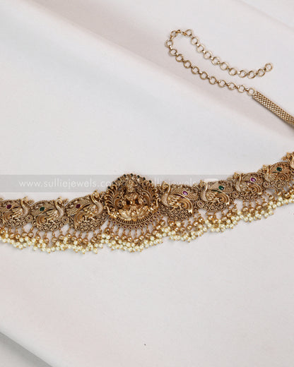 H182 -  Antique Nagas Premium Peacock Goddess with Pearls Hipchain