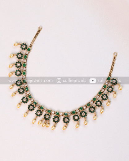 Layered Green Necklace Combo ( 4 piece )