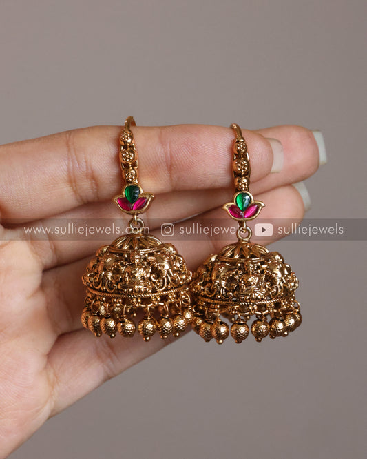 Lakshmi Premium Multicolour Kemp Hanging Jhumka