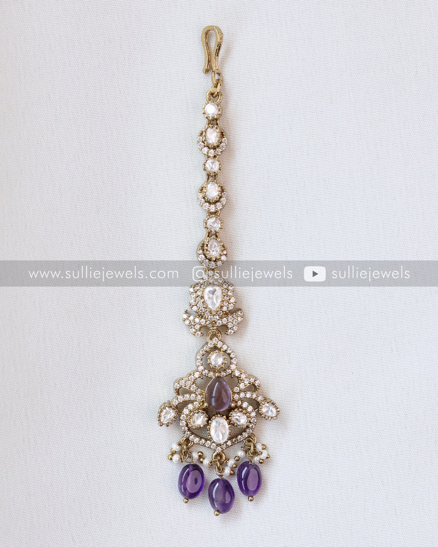 Victorian Polki Diamond Violet Combo ( 6 piece )