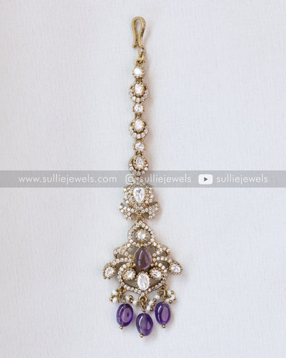 Victorian Polki Diamond Violet Combo ( 6 piece )