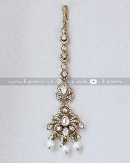 Victorian Polki Diamond White Combo ( 4 piece )