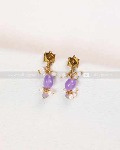 3676 - Lilac Guttapusalu Designer Necklace with Stud