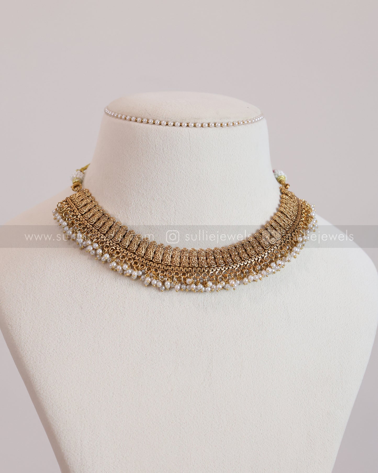 3754 - Sullie Basic - No Idol Pearl Cluster Necklace with Stud