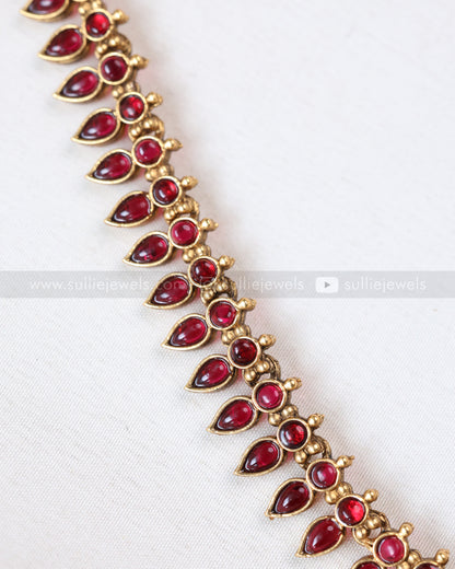 7187 - Sullie Basic Ruby Palakka Mango Long Chain with Stud