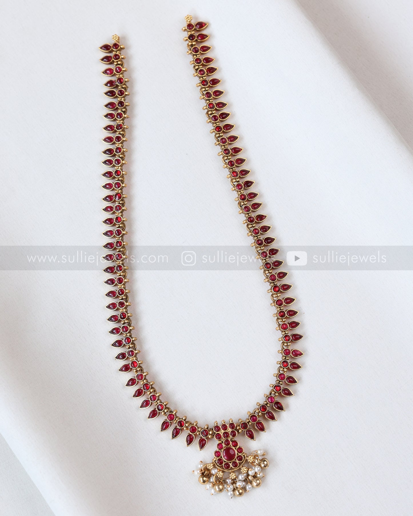 7187 - Sullie Basic Ruby Palakka Mango Long Chain with Stud