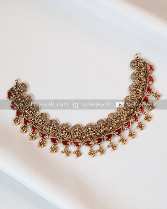 Sullie Basic - Lakshmi Red Palakka Necklace with Stud