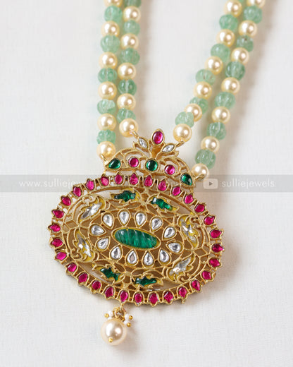 6059 - Kemp Premium Pendant with Pearl & Mint Chain