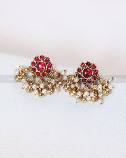 7187 - Sullie Basic Ruby Palakka Mango Long Chain with Stud