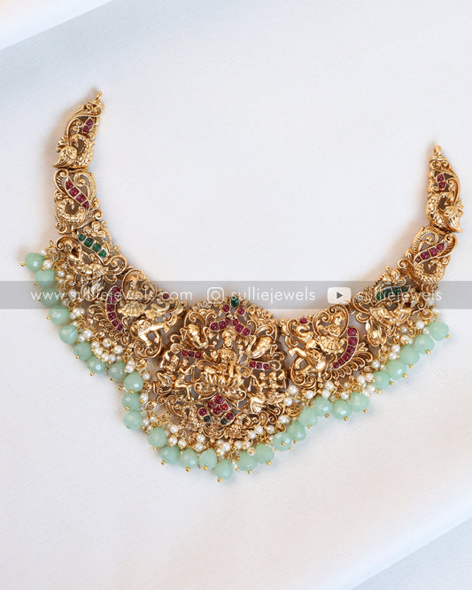 Sullie Basic - Lakshmi Mint Beads Necklace with Earring