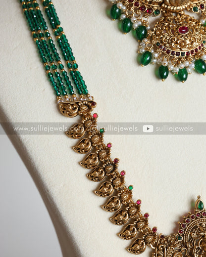 Sullie Basic - Mango Design Green Beads Goddess Bridal Combo ( 3 piece )