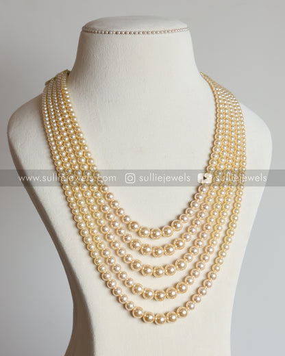 Unisex 5 Layered Premium Pearl Chain