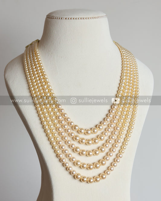 Unisex 5 Layered Premium Pearl Chain