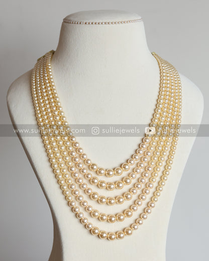 Unisex 5 Layered Premium Pearl Chain