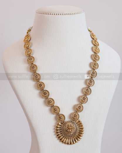 7177 - Sullie Basic - Lakshmi Designer Gold Coin LongChain with Jhumka