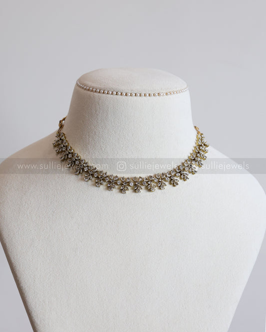 3840 - Diamond Lookalike Necklace with Studs