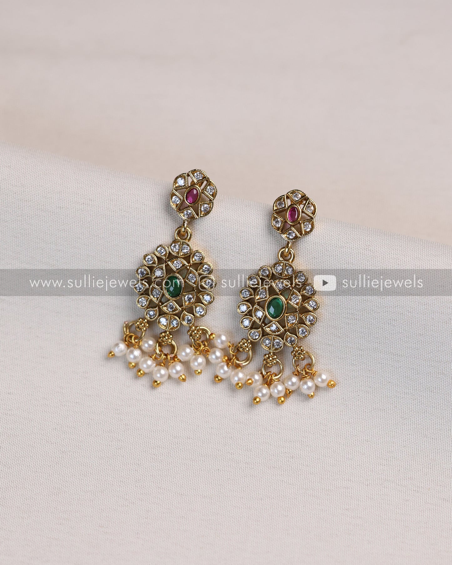 Designer Stone Guttapusalu Choker with Earring