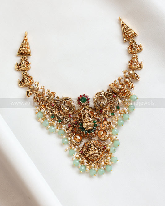 Sullie Basic - Lakshmi Necklace with Mint Beads and Earrings