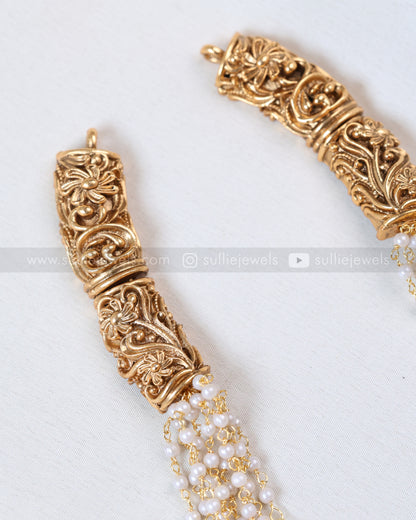 7183 - Sullie Basic - Multi-Layered Pearl Chain with Gold End Caps