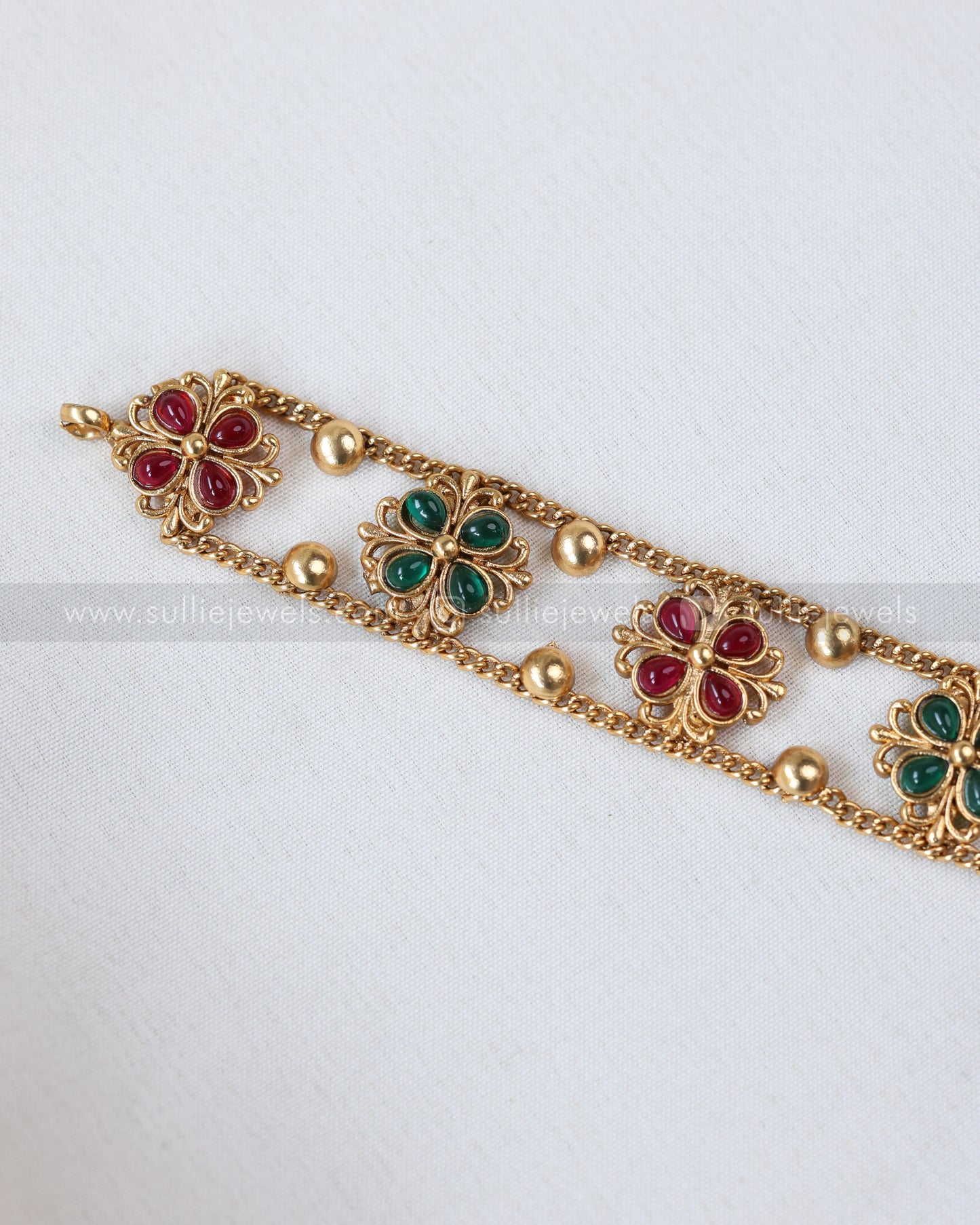 2146 - Sullie Basic Multicolour Flower Choker with Stud