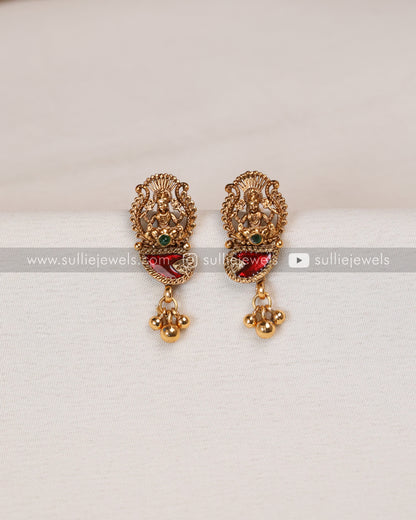 Sullie Basic - Lakshmi Red Palakka Necklace with Stud