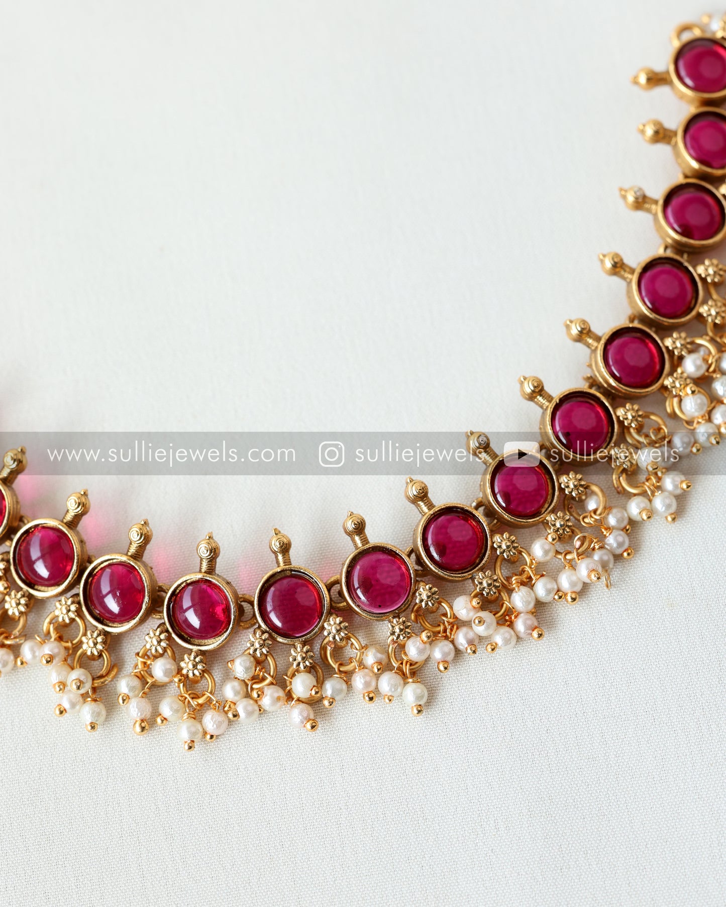 Stone Bubble Necklace with Studs