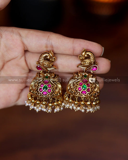 Premium Peacock Jadau Jhumka