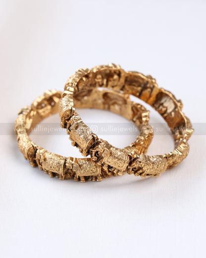 9051 - Sullie Basic Elephant Kada Bangle - Set of 2