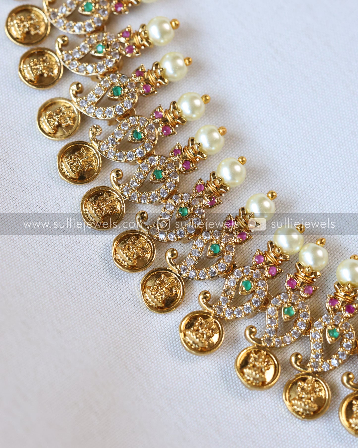 Pearl & Coin Stone Haram with Stud