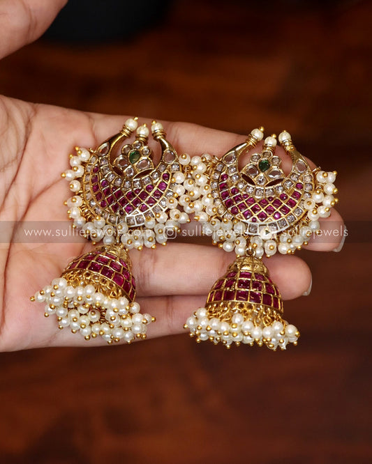 Premium Kemp & Pearl Chandbali