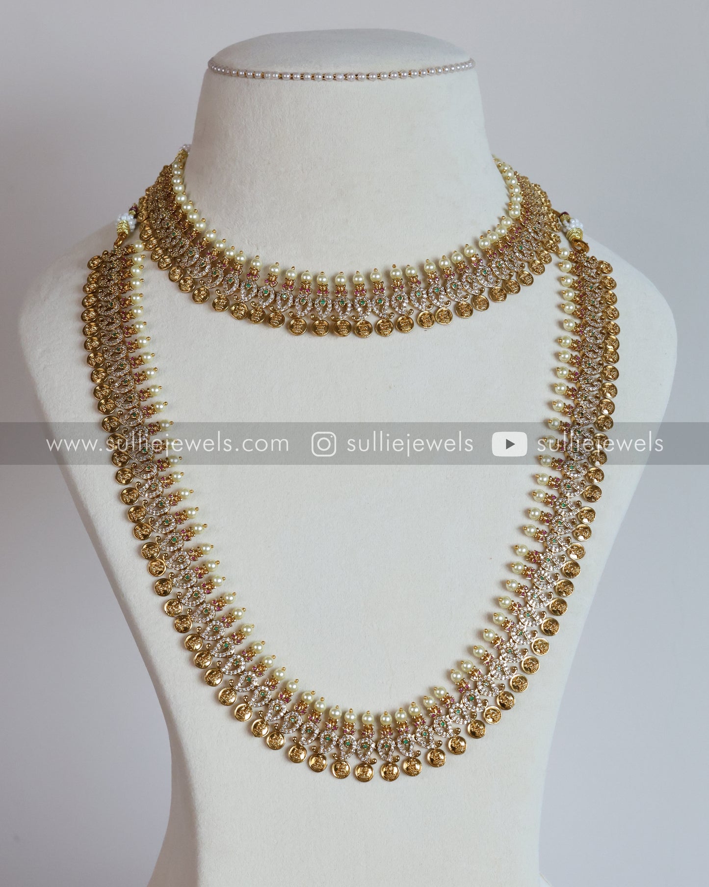 Pearl & Coin Stone Bridal Combo ( 3 piece )