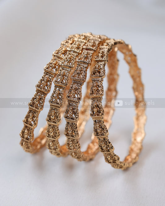 9060 - Sullie Basic Lakshmi Gold Bangle - Set of 4