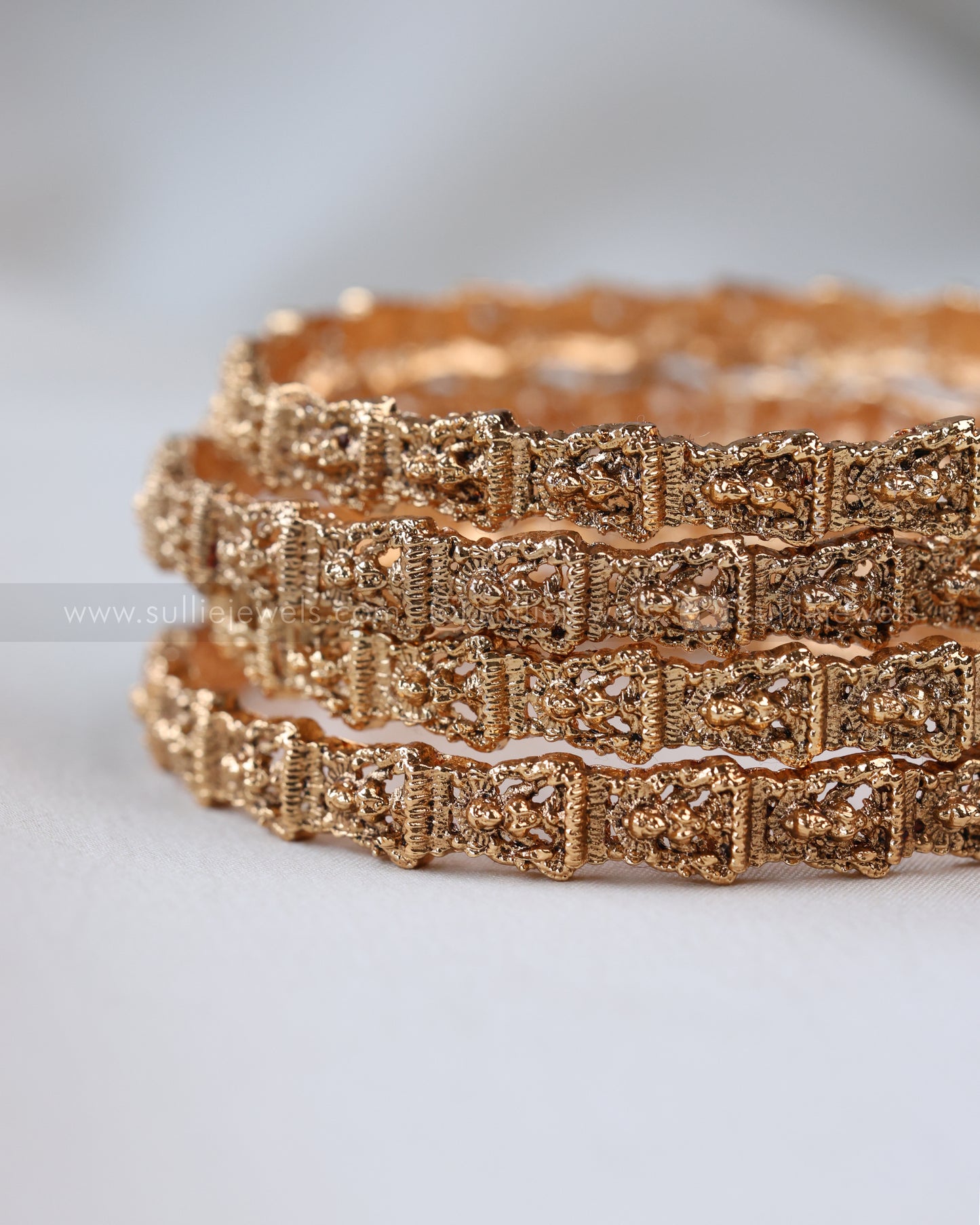 9060 - Sullie Basic Lakshmi Gold Bangle - Set of 4