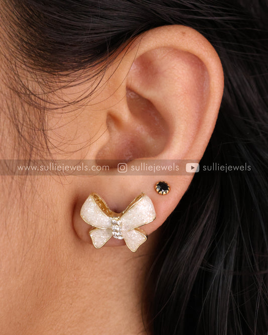 White Bow Minimal Stud