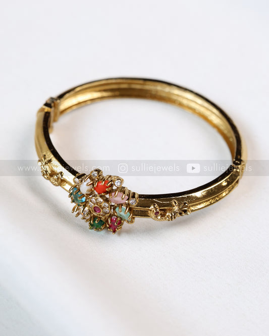 9036 - AD Navaratna Peacock Openable Bangle