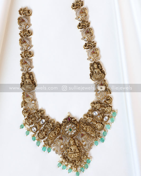 Goddess Premium Long chain with Earring - Mint Beads