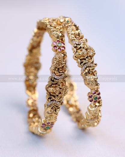 9020 - Sullie Basic Lakshmi Elephant Designer Bangle - Set of 2