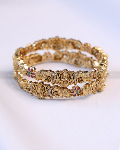 9020 - Sullie Basic Lakshmi Elephant Designer Bangle - Set of 2
