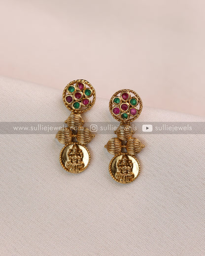 Detailed Lakshmi Coin Necklace / Kaashu Maala Set