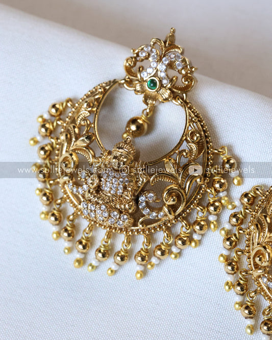 Gold Lakshmi Chandbali Earring